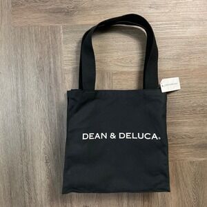 NWT RARE DEAN & DELUCA‎ Large Canvas Tote Bag Black White Boho Tokyo NYC Chic